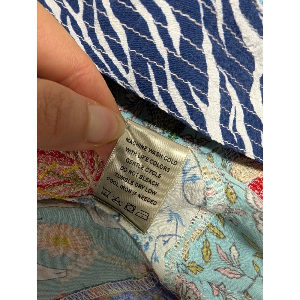 John.Mark Women Sweater Large Cardigan Open Front Floral Patchwork Mix Print - Picture 14 of 15